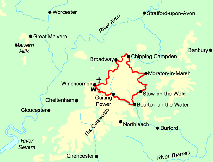 Cotswold Round Run map